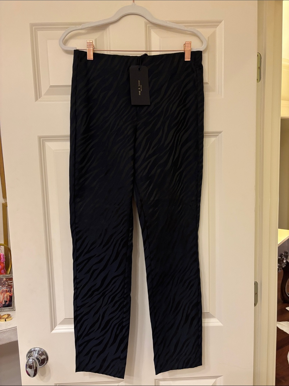 rag & bone Black Tonal Zebra-Print Men's Dress Pants